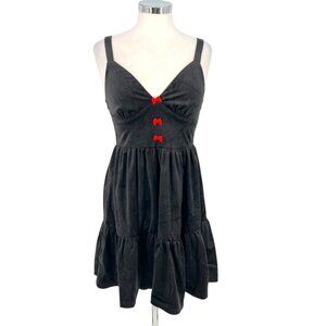 Cider Red Bow Sweetheart Mini A-Line Sleeveless Dress Black Size Medium NWT
